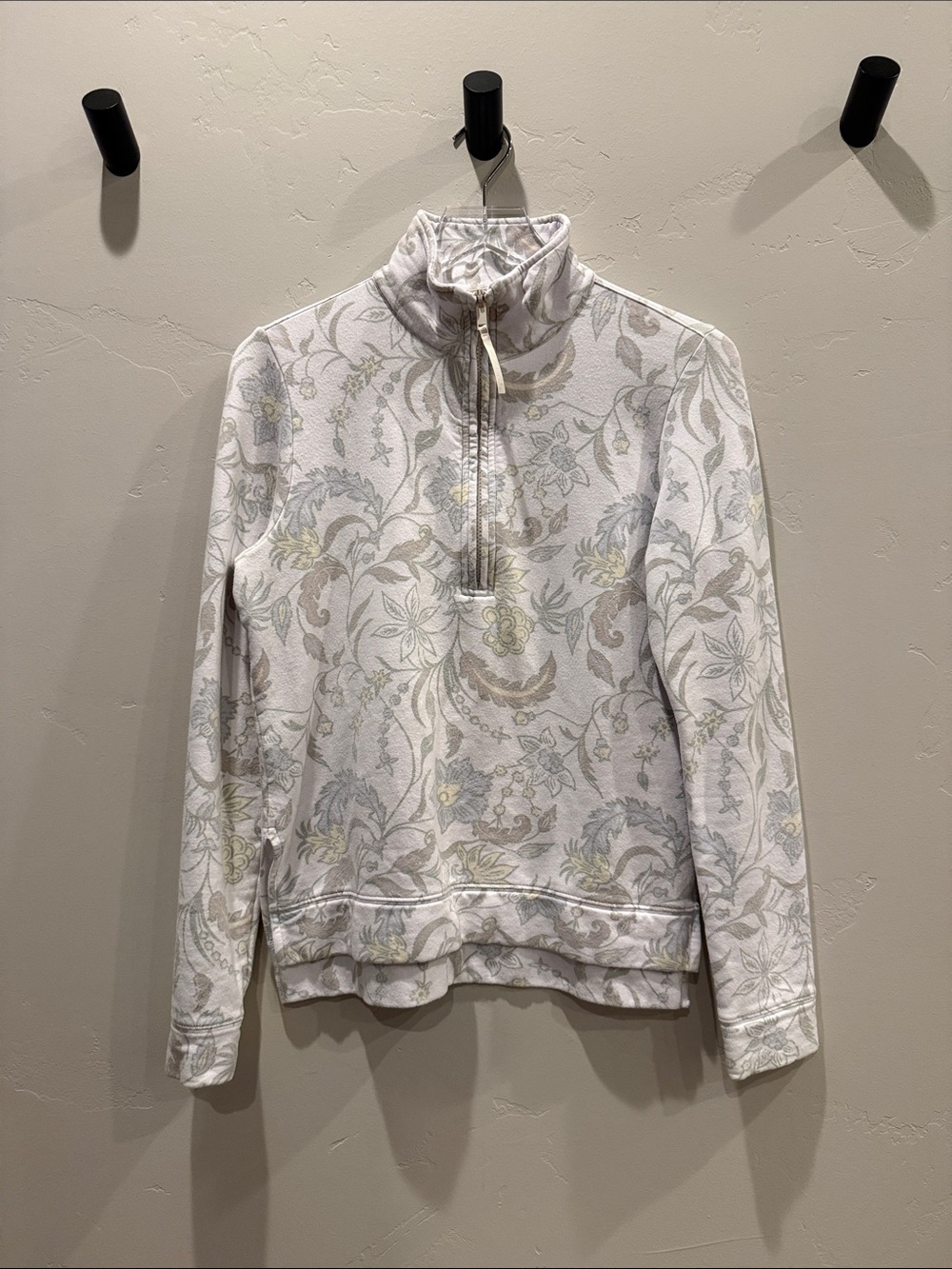 Travis Mathew White Floral Half-Zip Pullover